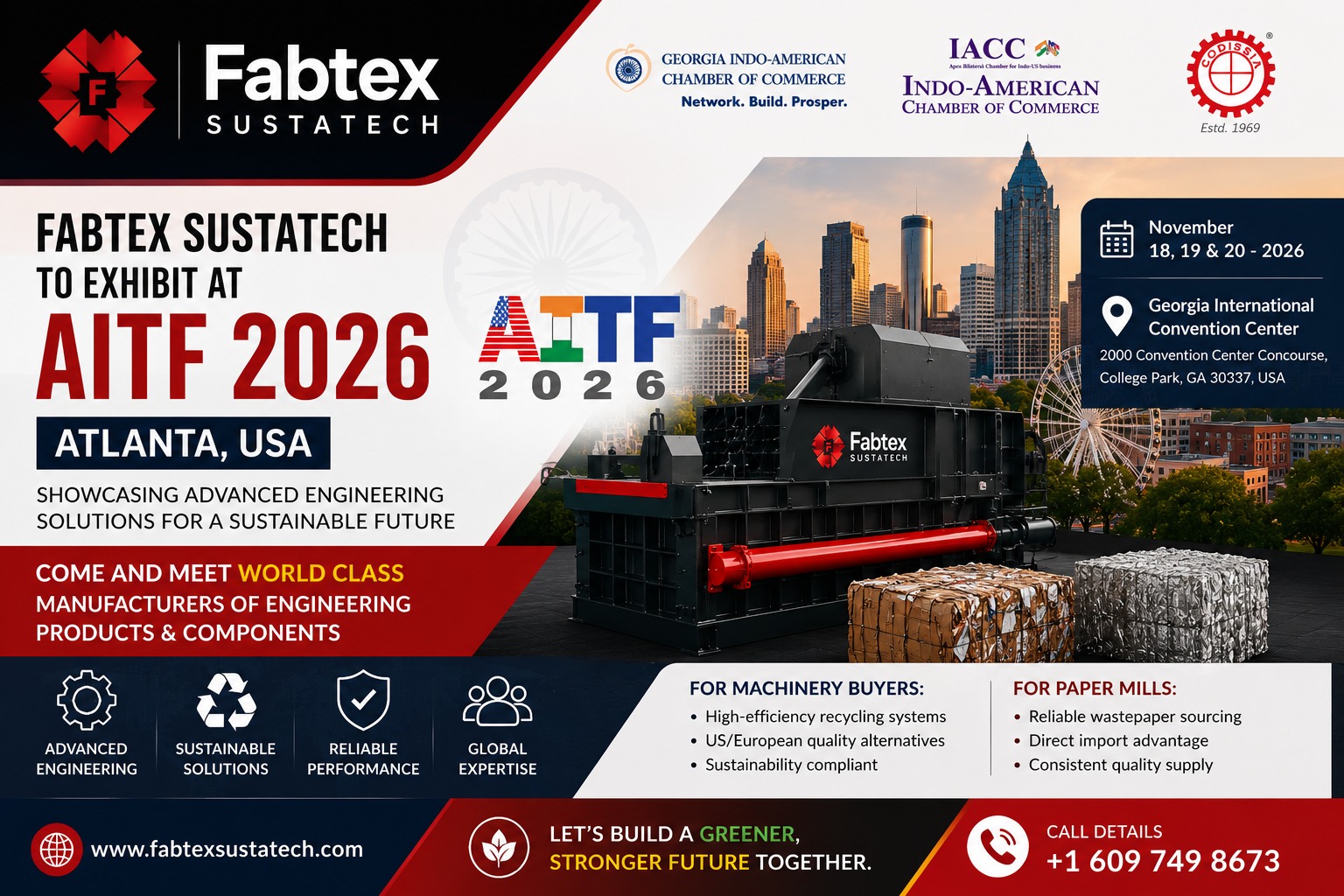 Hydraulic baler manufacturer in Georgia at AITF 2026 Atlanta