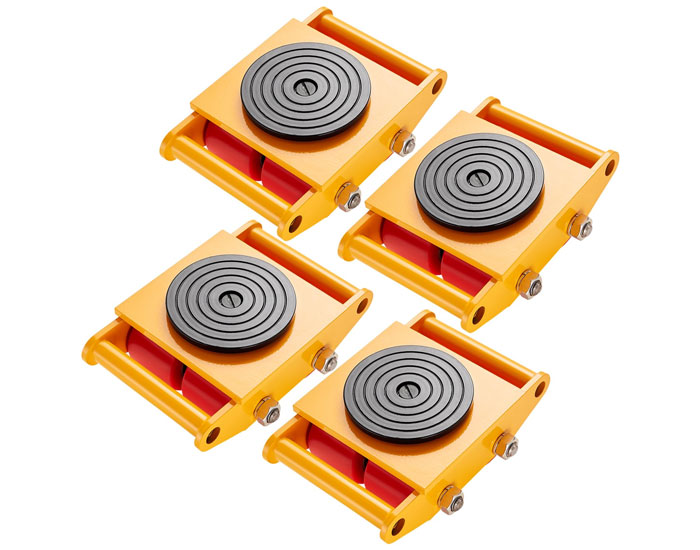 Heavy-duty machine moving skates by Fabtex for industrial equipment relocation