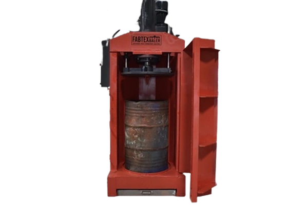 Fabtex Sustatech drum crusher machine for safe drum disposal