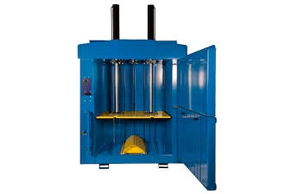 Tire baling equipment used in recycling and waste management facilities